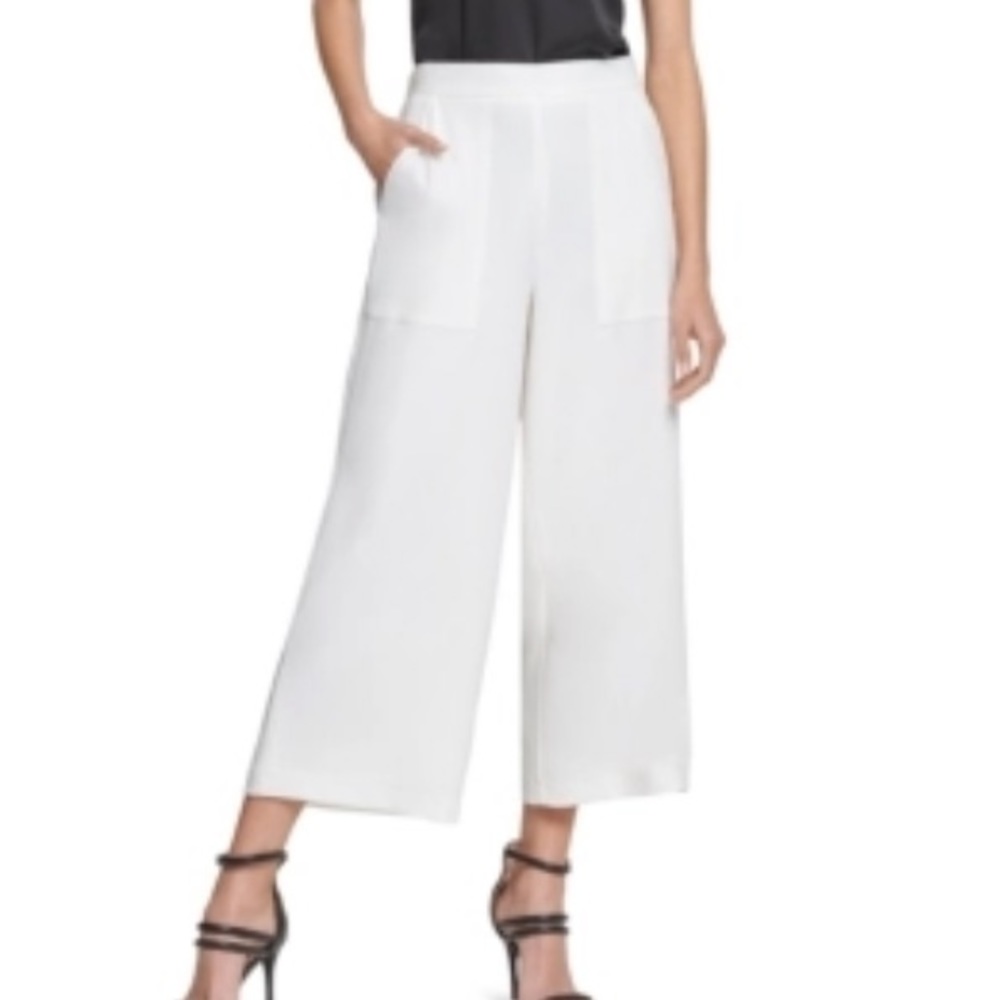DKNY Women's Wide Leg Pant - Ivory - Size M NWT B7